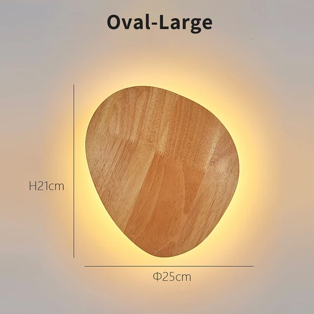 Nordic original round LED wall lamp Modern LED Wooden Wall Lamp Personality Bedside Bedroom stair Wall-mounted Light