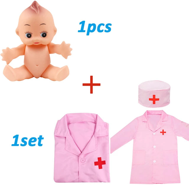 Doctor Set For Kids Pretend Play Girls Role-playing Games Hospital Accessorie Medical Kit Nurse Tools Bag Toys For Children Gift