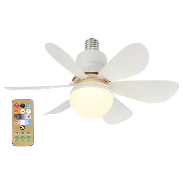 Ceiling Fan Light E27 LED 30W Mute Electric Ceiling Fan Light with Remote Control Lighting Living Room Study Room