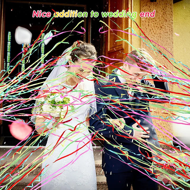 5-20pc Colorful Hand Throw Streamer Poppers Wedding Birthday Festival Decor Throw Streamers Poppers No Mess Paper Party Gift