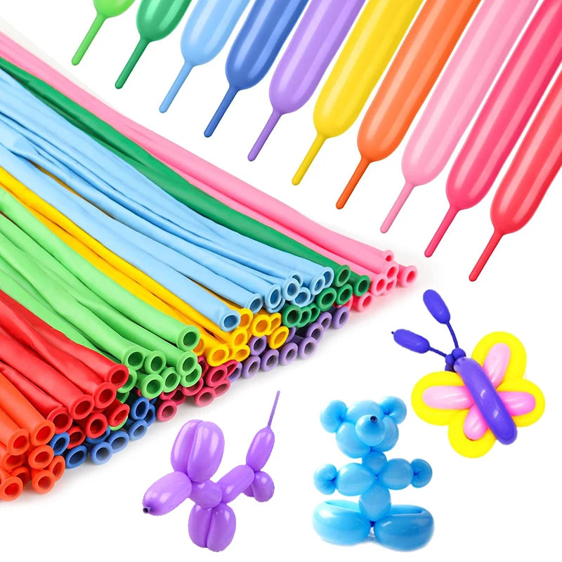 50/100/200pcs Magic Long Strip Balloon Thickened Inflatable Toy Twist Latex Balloons Children Day Birthday Party Decorations TMZ