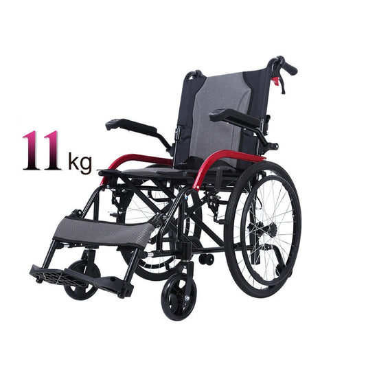 11KG Manual wheelchair elderly folding portable travel disabled elderly multifunctional hand push scooter aluminum alloy