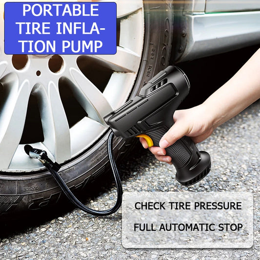 120W Handheld Air Compressor Wireless/Wired Inflatable Pump Portable Air Pump Tire Inflator Digital for Car Bicycle Balls