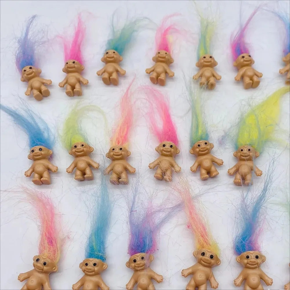 Troll Dolls, Vintage Trolls Lucky Doll Figures, Chromatic Adorable Cute Little Guys Collection, Party Favors,Christmas,Halloween