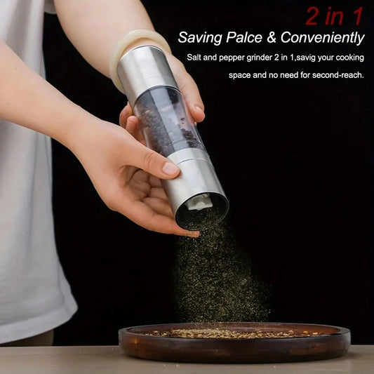 1pc Pepper Grinder Household Sea Salt Ginder Stainless Steel Spice Grinder Manual Sea Salt Mill Spice Crusher Reusable