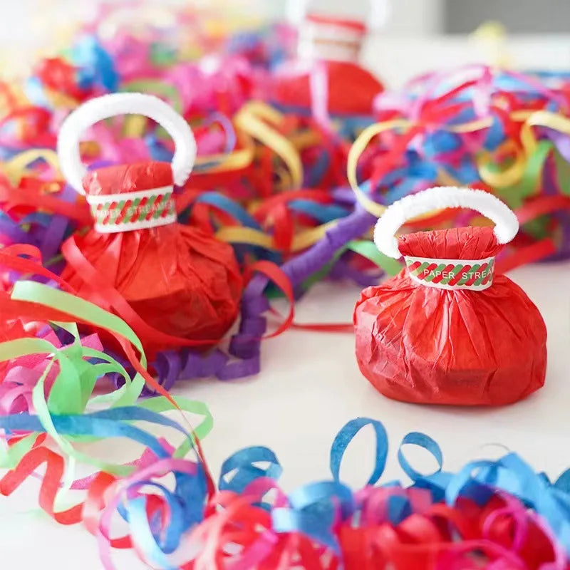 5-20pc Colorful Hand Throw Streamer Poppers Wedding Birthday Festival Decor Throw Streamers Poppers No Mess Paper Party Gift