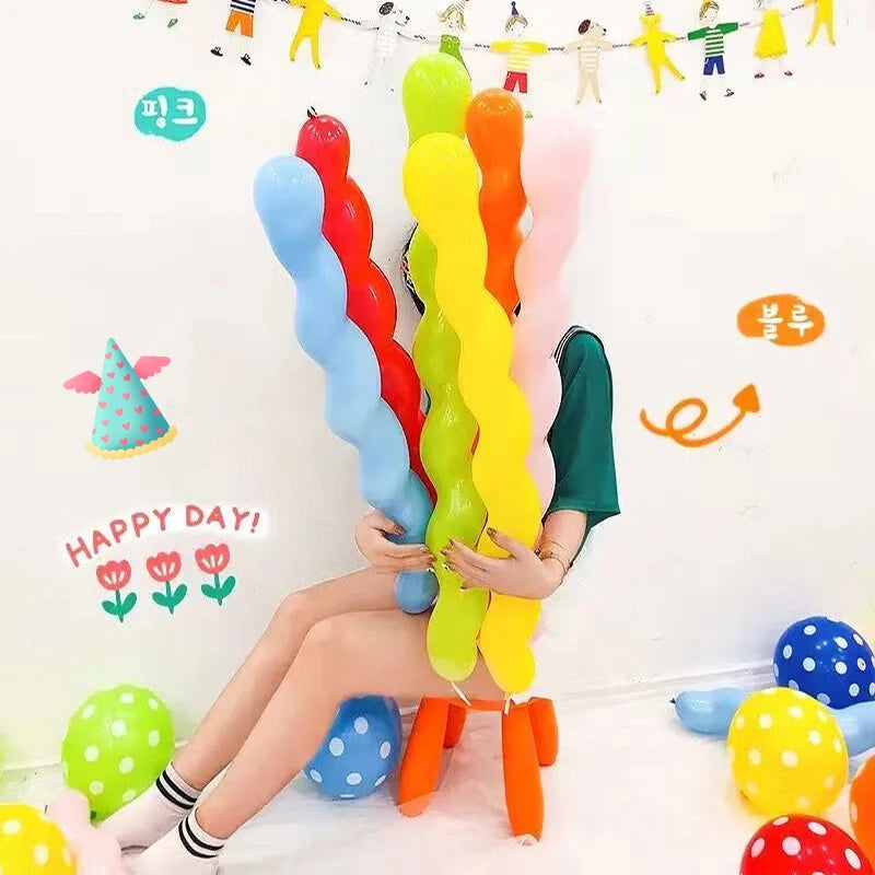 20~200pcs Spiral Long Balloon Multicolor Unique Twist Spiraal Latex Balloon Wedding Happy Birthday Holiday Decorations TMZ