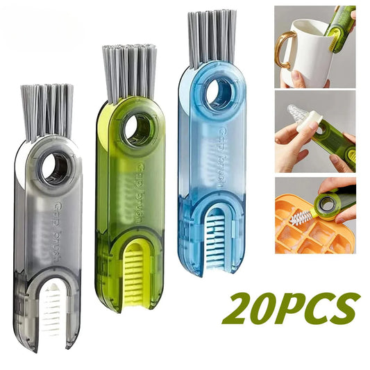 Cepillo de limpieza 3 en 1, cepillo de limpieza para tapa de botella de agua, cepillo multiusos para limpieza de grietas en forma de U, limpiador de silicona