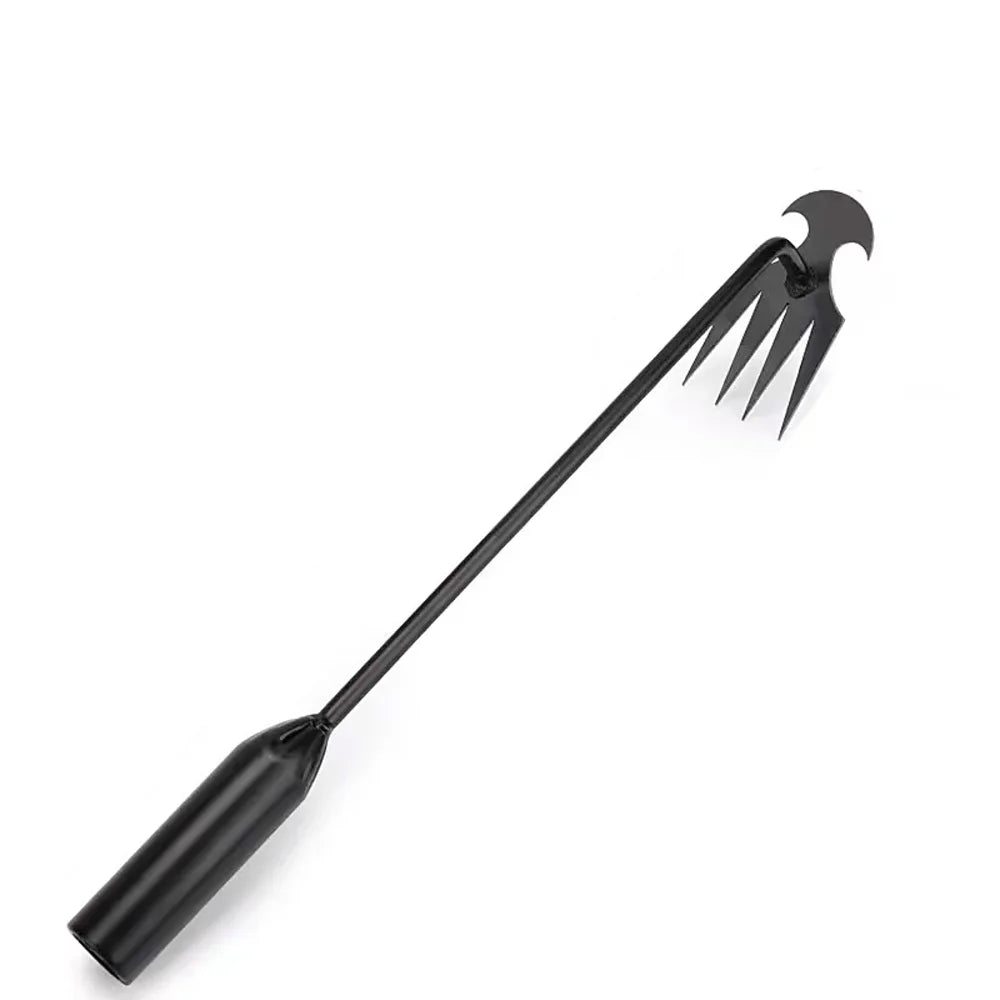 4 齿多功能除草器，便携式花园除草工具，镀锌手柄，适用于蔬菜种植除草