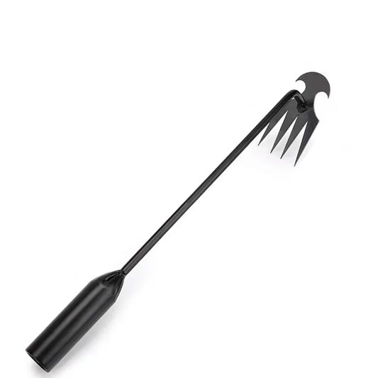 4 齿多功能除草器，便携式花园除草工具，镀锌手柄，适用于蔬菜种植除草