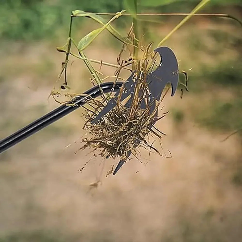 4 齿多功能除草器，便携式花园除草工具，镀锌手柄，适用于蔬菜种植除草