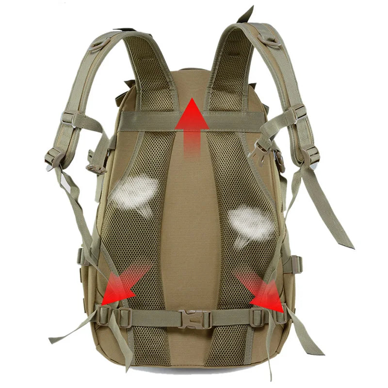 Mochila de Camping de 40L, bolso militar para hombre, bolsas de viaje, mochila táctica Molle para escalada, senderismo, bolso de hombro reflectante para exteriores