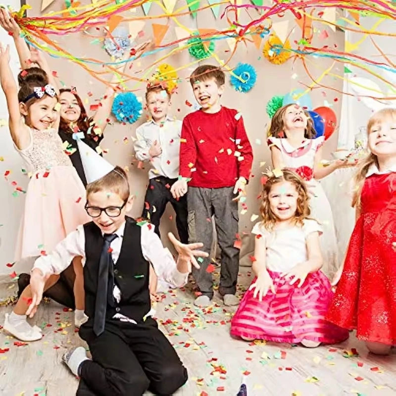 5-20pc Colorful Hand Throw Streamer Poppers Wedding Birthday Festival Decor Throw Streamers Poppers No Mess Paper Party Gift