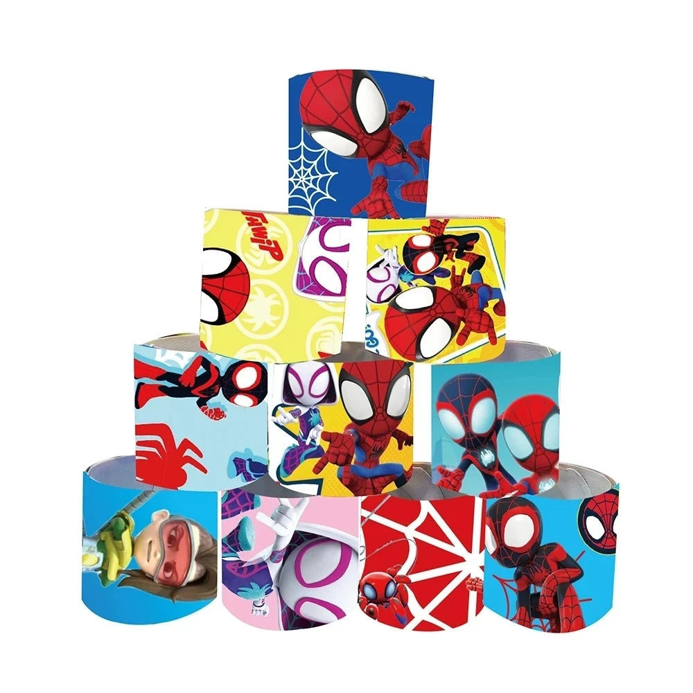 12pcs Spidey and His Amazing Friends Bracelets Wristband Snap Bracelet for Girl Birthday Party Party Favors Baby Shower Supplies