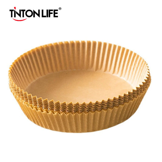 50/100Pcs Air Fryer Disposable Paper Liner Non-Stick Barbecue Plate Round Oven Pan Pad For 16cm Air Fryer Micro-Wave