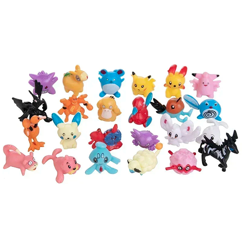 24-144pcs Pokemon Figure Model Pikachu Anime Dolls 2-3CM Ornamental Decoration Not Repeating Mini Model Toy Kids Christmas Gift
