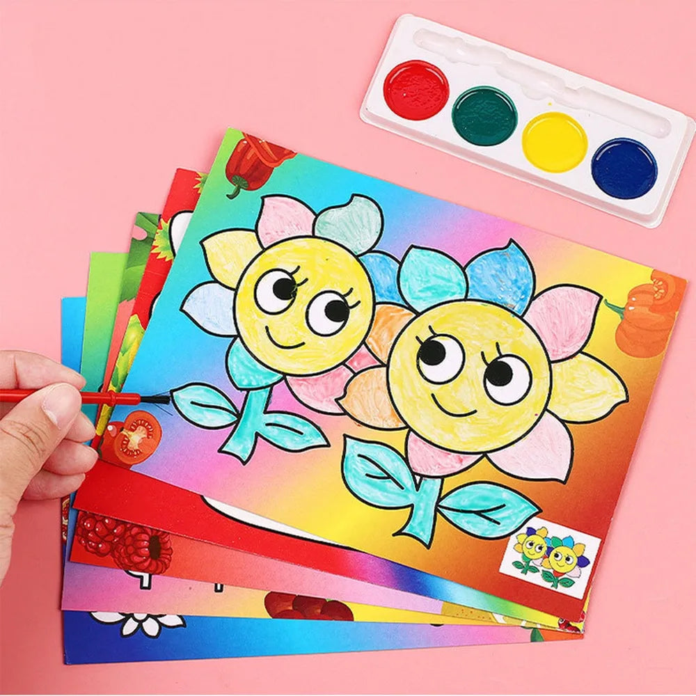 10-30 Pcs DIY Cartoon Paint Coloring Graffiti Painting Kids Birthday Kindergarten Party Gift Back To School Reward Carnival Gift