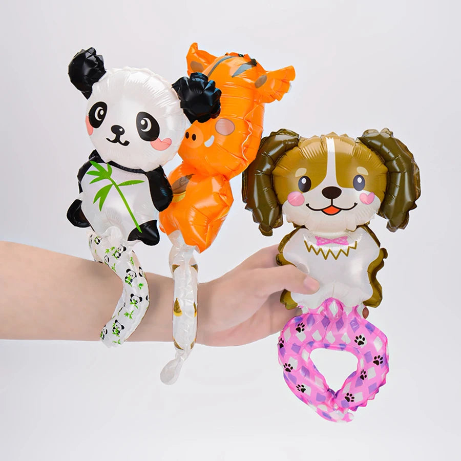 20Pcs Cute Wrist Balloon for Birthday Party Decoration Rabbit Bear Cartoon Animal Balloon Pink Children's Toys Baby Shower