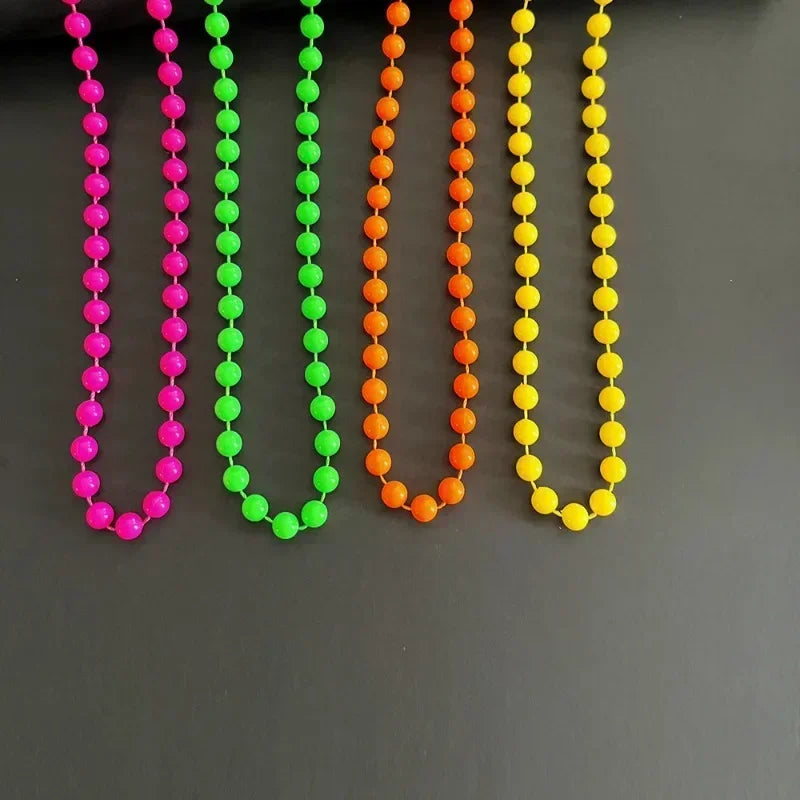 New Fluorescent Neon Necklace Bracelet Set Charms Prom Black Light Party Kids Gifts Luminous Birthday Decoration Photo Prop