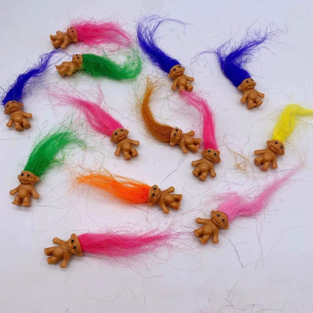 Troll Dolls, Vintage Trolls Lucky Doll Figures, Chromatic Adorable Cute Little Guys Collection, Party Favors,Christmas,Halloween