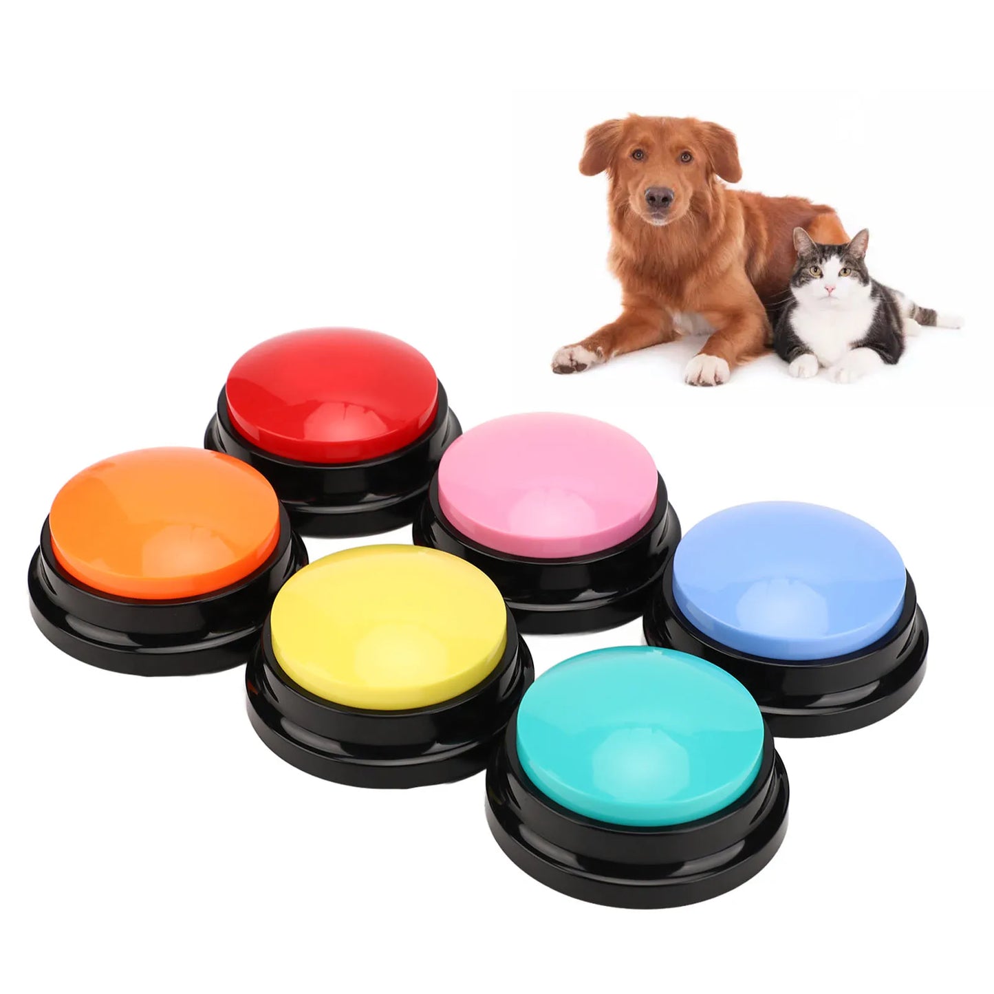 6pcs Dog Record Button Multifunction Portable 30 Seconds Record Talking Buttons for Cats Dogs Pets