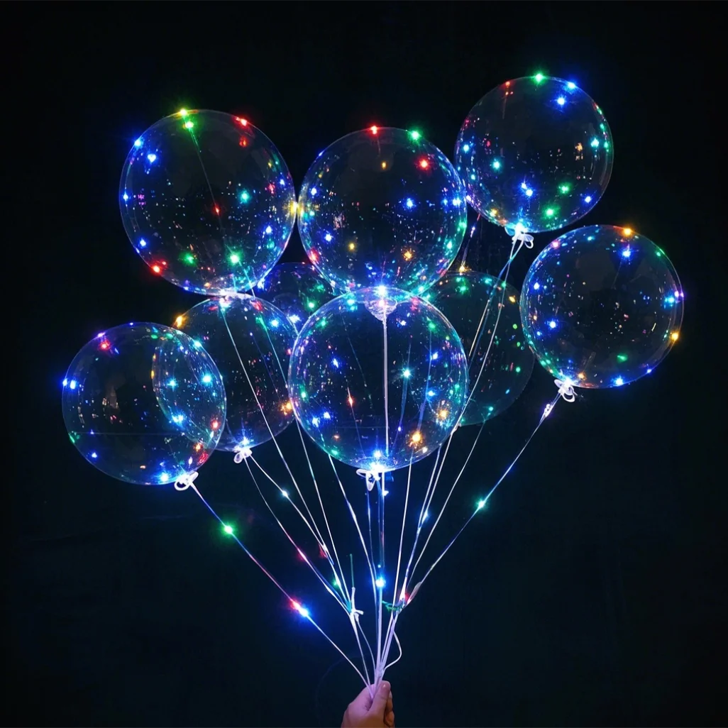 10pcs/set of LED transparent luminous balloons (excluding internal power) for anniversary, wedding, birthday, party decoration