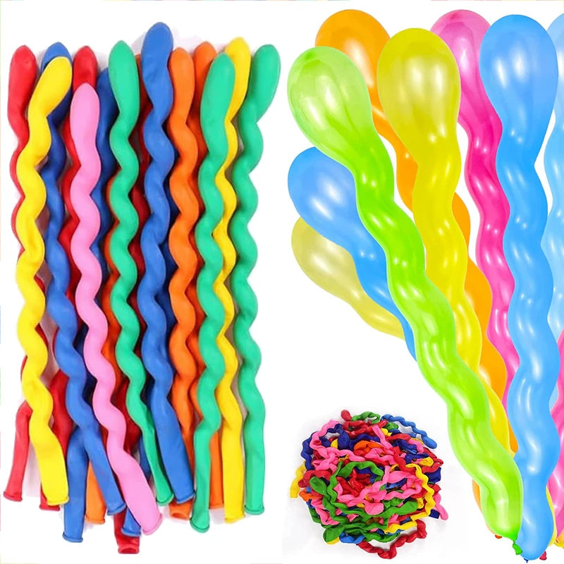 20~200pcs Spiral Long Balloon Multicolor Unique Twist Spiraal Latex Balloon Wedding Happy Birthday Holiday Decorations TMZ