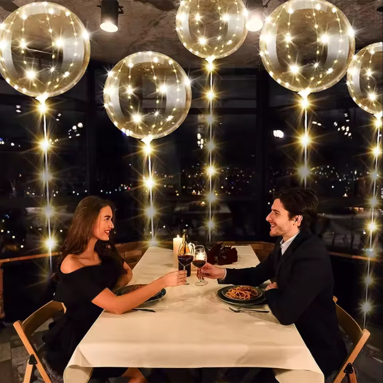 10pcs/set of LED transparent luminous balloons (excluding internal power) for anniversary, wedding, birthday, party decoration