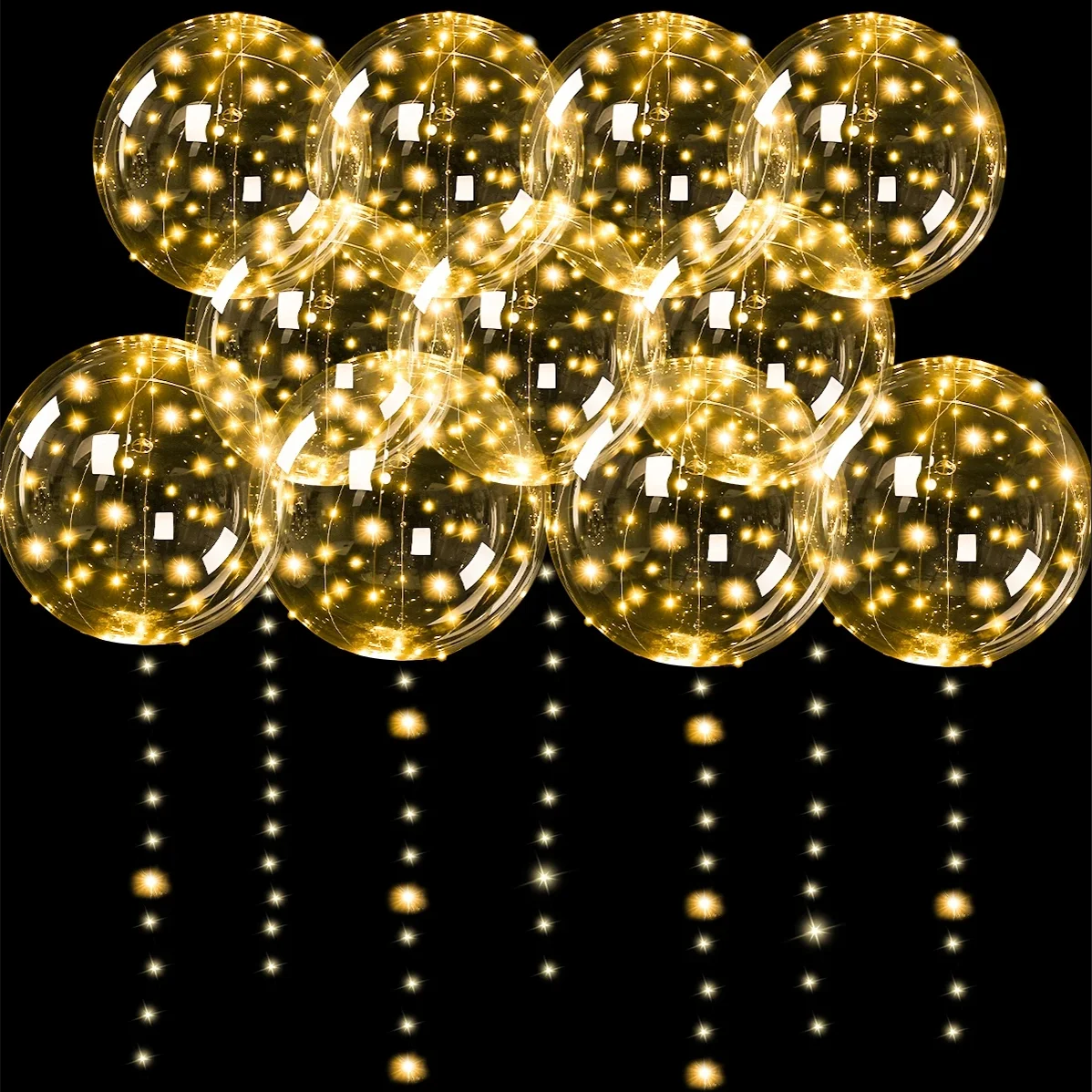 10pcs/set of LED transparent luminous balloons (excluding internal power) for anniversary, wedding, birthday, party decoration