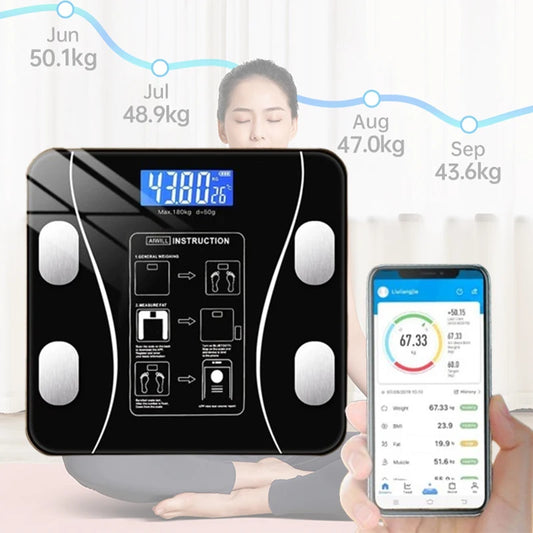 Body Fat Scale Smart Wireless Digital Bathroom Weight Scale Body Composition Analyzer With Smartphone App Bluetooth-compatible
