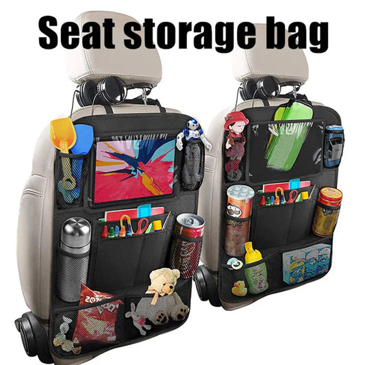 Car Seat Organizer Multifunctional Oxford Fabric Car Back Multi Pocket Storage Bag with Tablet Holder Protector for Kids