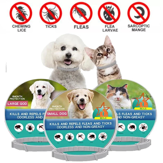 Dog Anti Flea And Ticks Cats Collar Pet 8Month Protection Retractable Pet Collars For Puppy Cat Large Dogs Accessories