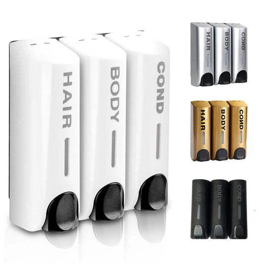 双/三重 350 毫升皂液器壁挂式淋浴沐浴洗发水分配器液体皂液器浴室配件