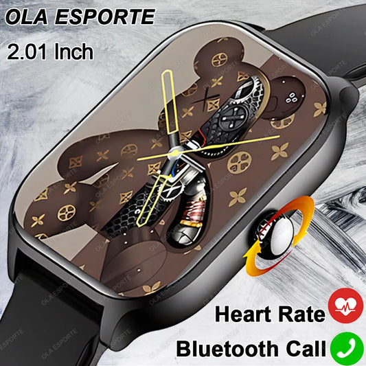 Reloj inteligente H9, pantalla HD de 2,01 pulgadas, respuesta a llamadas, vista previa de mensajes, modos deportivos, Dial artesanal, pronóstico del tiempo para hombres y mujeres 