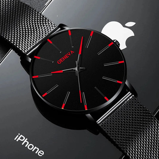 Minimalist Mens Fashion Ultra Thin Watches Simple Men Business Stainless Steel Mesh Belt Quartz Wrist Watch Relogio Masculino