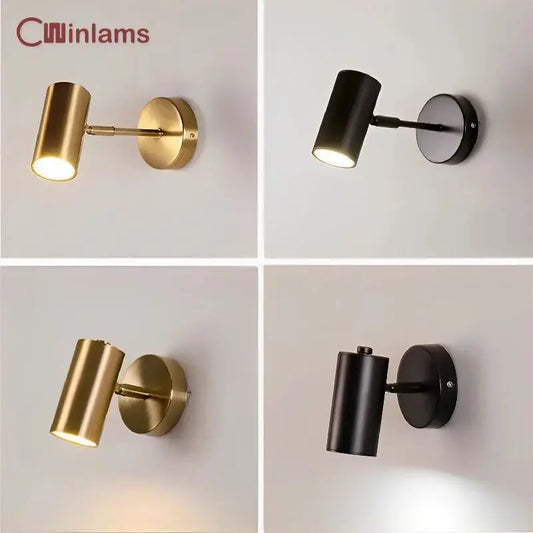 Lámparas Led de pared de ángulo ajustable, decoración moderna, iluminación Vintage para tocador del hogar, apliques, luz de hierro y Metal dorado