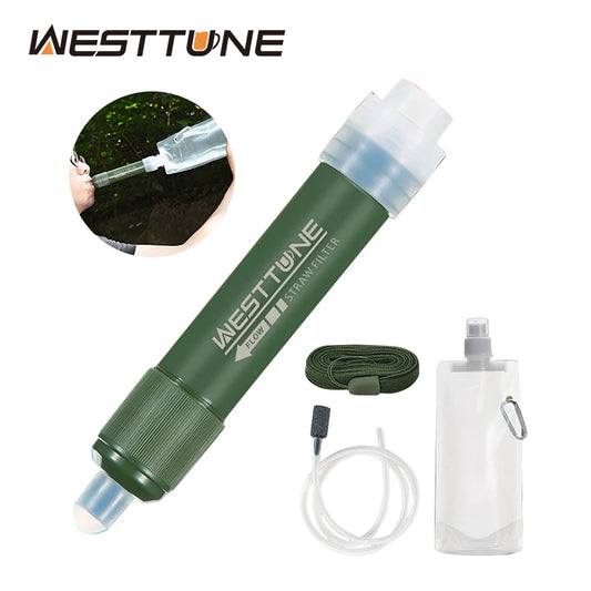 Outdoor Mini Filter Straw Set TUP Carbon Fiber Camping Purification Water Purifier for Survival Or Emergency Supplies