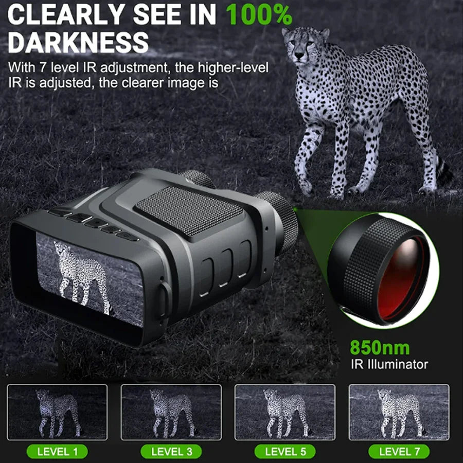 Telescopio Binocular de visión nocturna infrarroja Digital con Zoom R12 5X para caza Camping dispositivo de visión nocturna profesional de 300M 