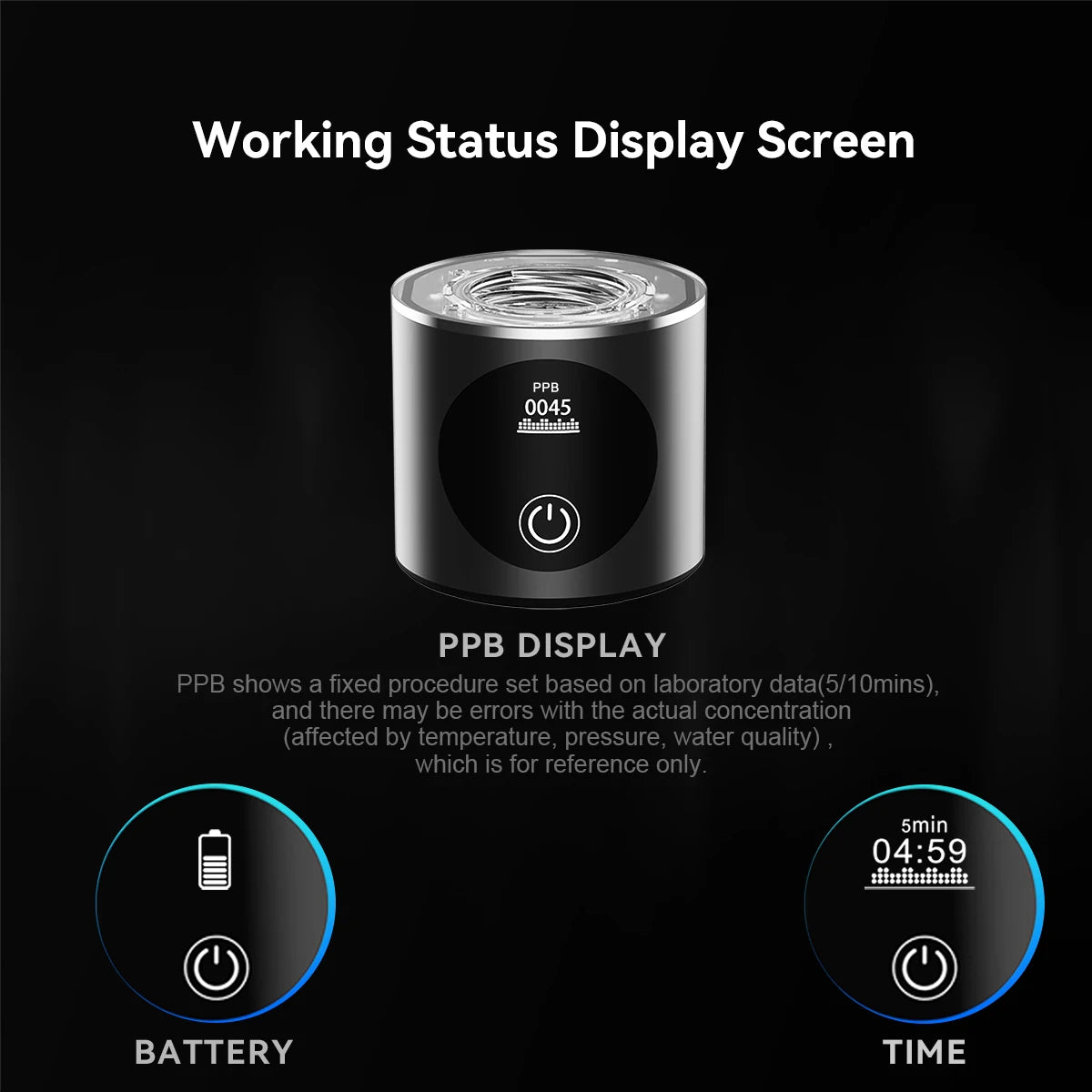 Botella generadora de agua de hidrógeno de alto rendimiento ALTHY con doble cámara DuPont SPE+PEM + pantalla de PPB, tiempo y batería + dispositivo de inhalación de H2 