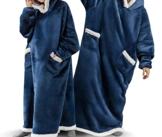 Sherpa Hood TV manta usable para mujeres y hombres adultos, manta de felpa súper suave, cómoda y cálida con mangas, manta con capucha 