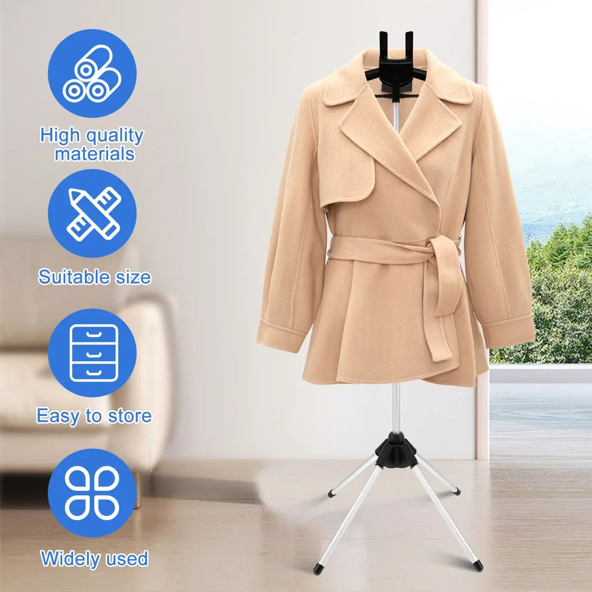 Soporte para vaporizador con tabla de planchar de mano, estante telescópico para vaporizador de ropa, colgador de pie plegable para ropa al vapor 