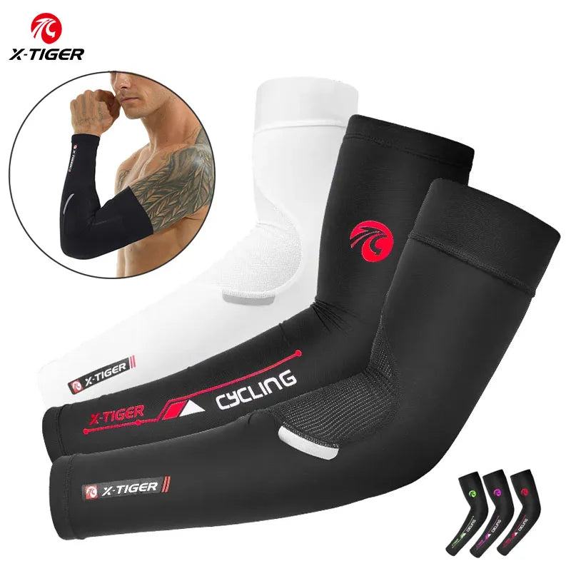 X-TIGER manga de ciclismo para deportes al aire libre, protección solar, mangas de brazo UV, tela de hielo, transpirable, calentadores de brazo para correr y ciclismo 
