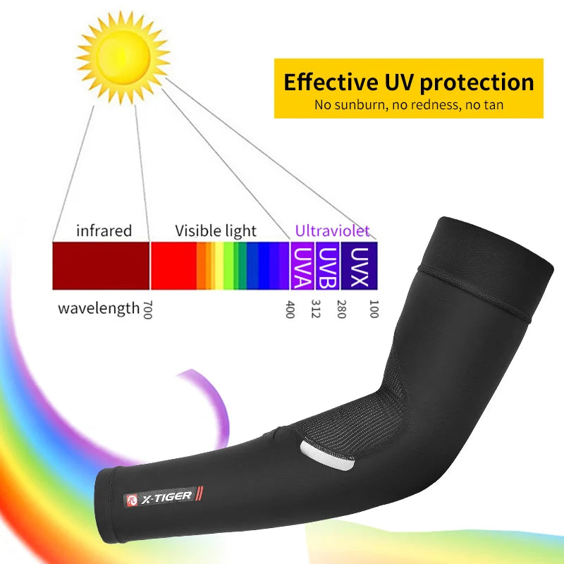 X-TIGER manga de ciclismo para deportes al aire libre, protección solar, mangas de brazo UV, tela de hielo, transpirable, calentadores de brazo para correr y ciclismo 