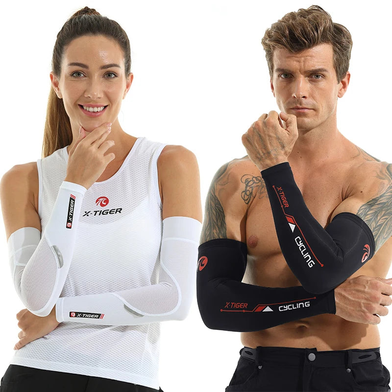 X-TIGER manga de ciclismo para deportes al aire libre, protección solar, mangas de brazo UV, tela de hielo, transpirable, calentadores de brazo para correr y ciclismo 