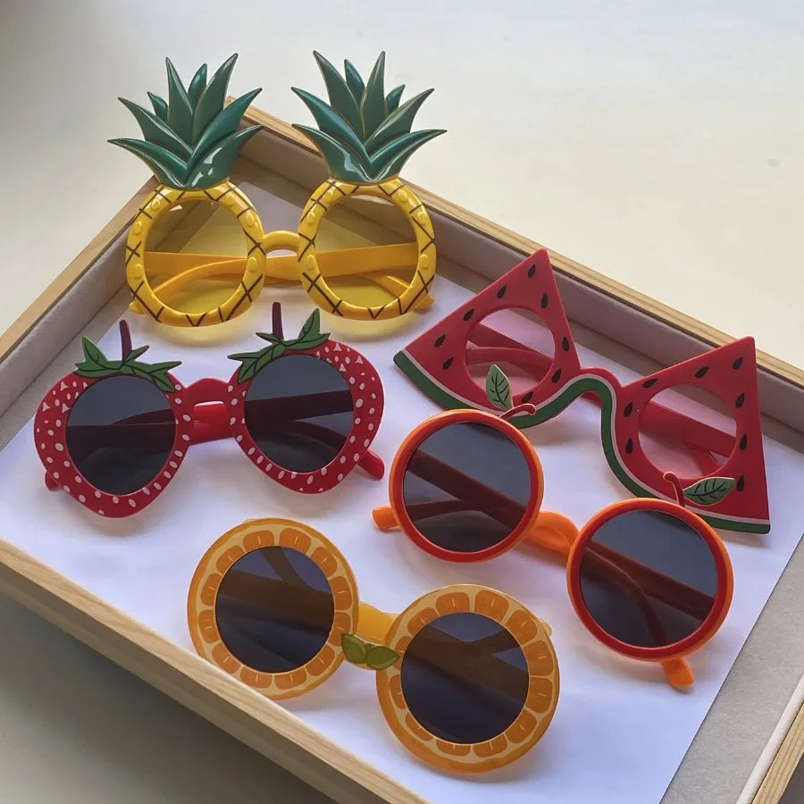 1-24PCS Fruit Eyeglasses Pineapple Sunglasses Luau Party Sunglasses Funny Sunglasses Dress Props for Hawaiian Party Supplies