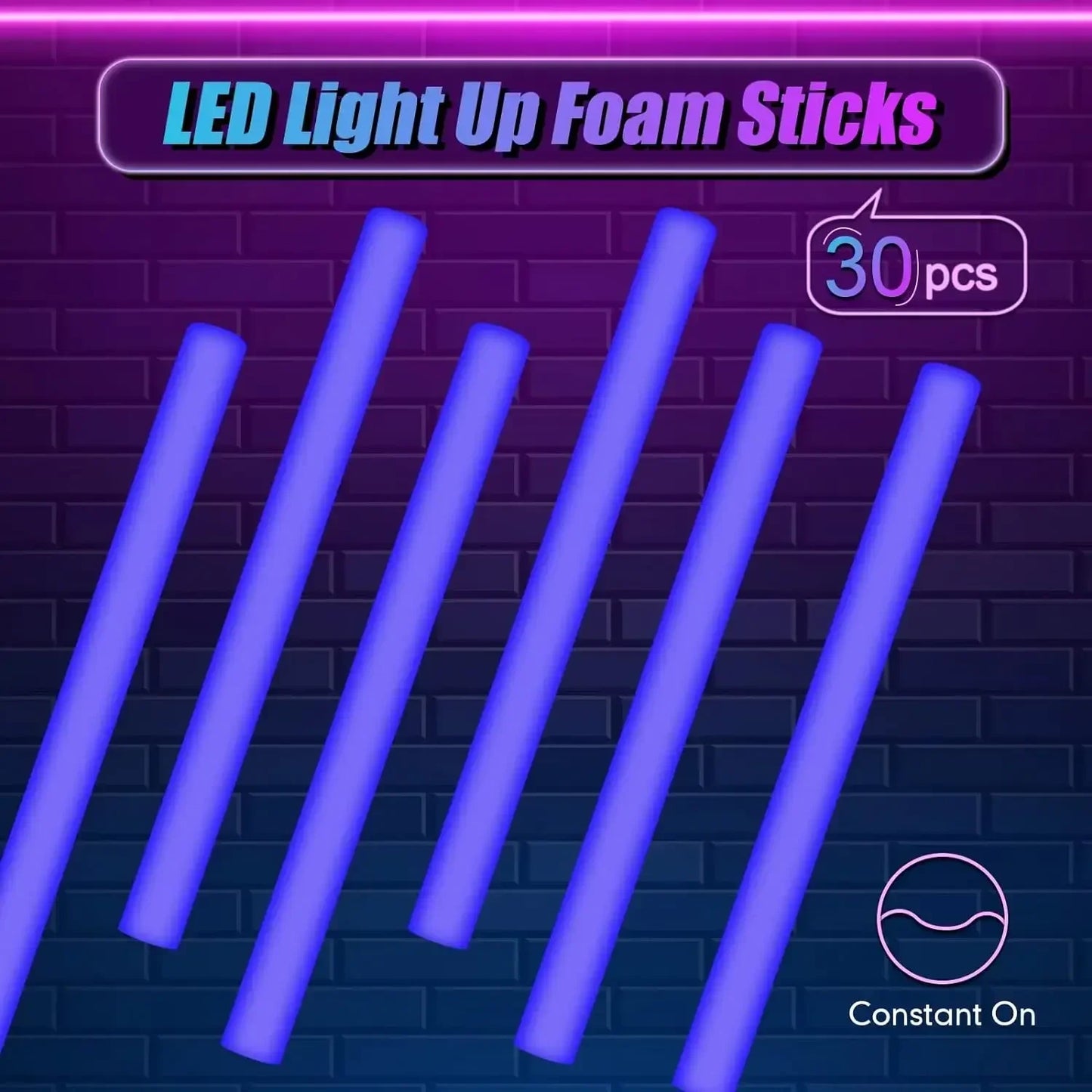 Multi Color Concert Favor Naked Rod Stick LED Light Up Foam Glow Sticks Party Supplies for Events Celebrations