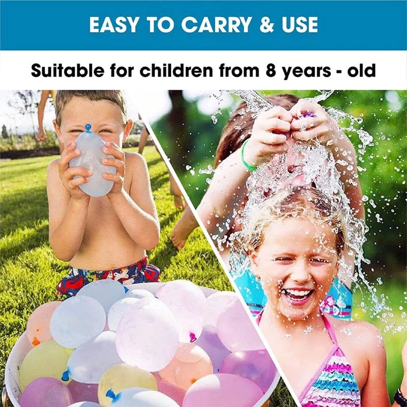 Automatic Fill Water Balloons (111Pcs): Rapid Fill Water Bombs, Self-Tie Splash Balls, Summer Outdoor Activity, Party Fun