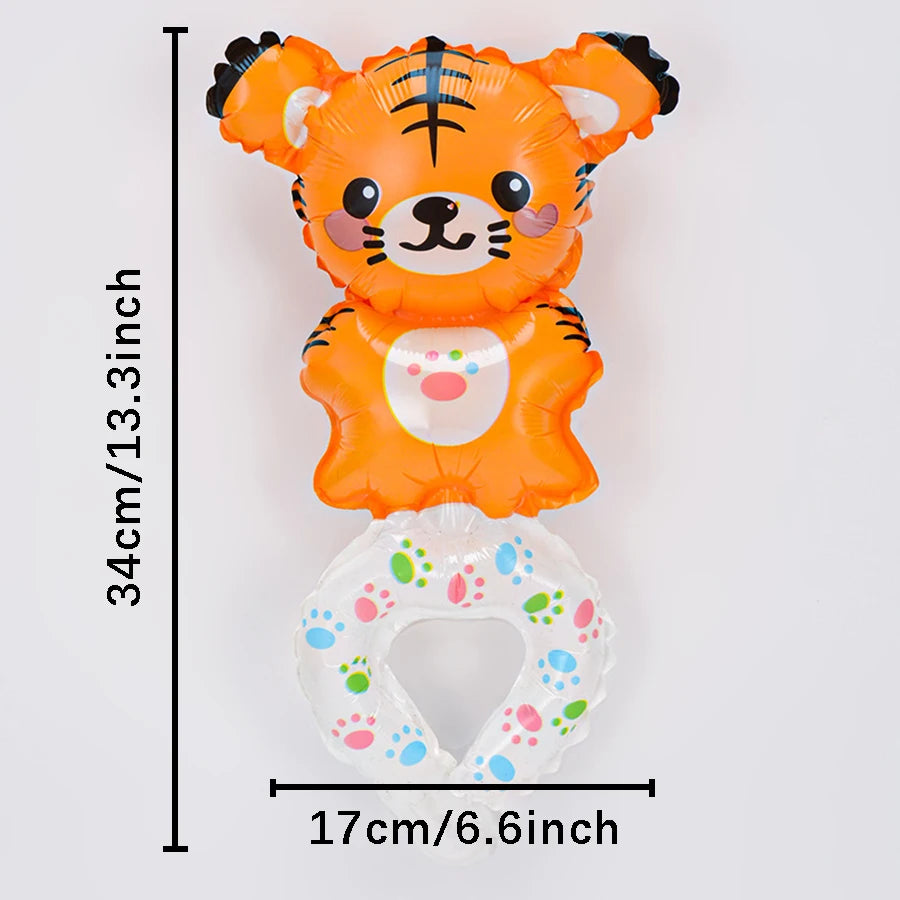 20Pcs Cute Wrist Balloon for Birthday Party Decoration Rabbit Bear Cartoon Animal Balloon Pink Children's Toys Baby Shower