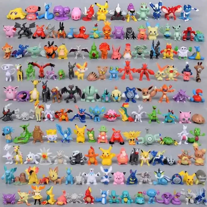 24-144pcs Pokemon Figure Model Pikachu Anime Dolls 2-3CM Ornamental Decoration Not Repeating Mini Model Toy Kids Christmas Gift