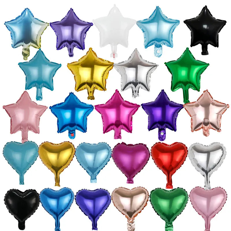 50pcs 5inch Foil Star Balloons Heart balloon Wedding Decoration Silver Gold Heart Balloons Birthday Baby Shower Wedding Supplies